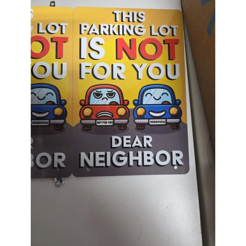 Set Of 2 No Parking Metal‎ Signs W Mounting Hardware